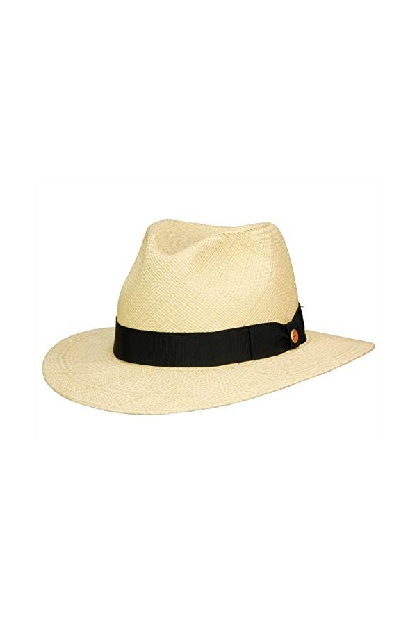 Mayser Chapeau Menton Paille Panama Femme/Homme - Made in The EU Protection UV de Soleil avec Ruban Gros Grain Printemps-été 