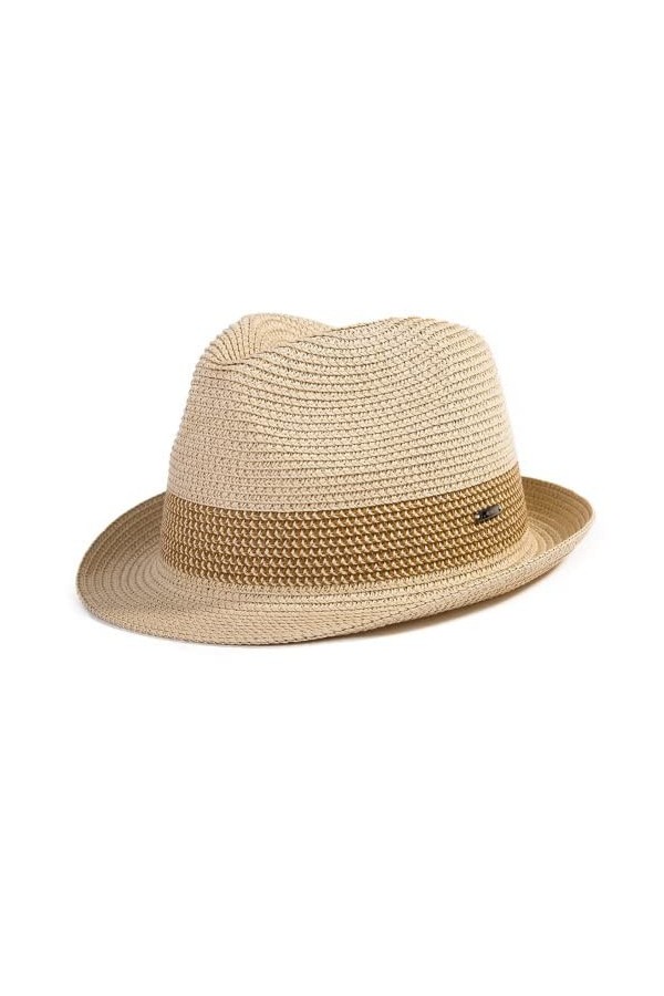 Comhats Chapeaux de Paille Fedora Trilby dété pour Homme Chapeau de Plage Safari – Pliable, Beige 16010 , M