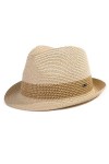 Comhats Chapeaux de Paille Fedora Trilby dété pour Homme Chapeau de Plage Safari – Pliable, Beige 16010 , M