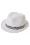 Comhats Chapeaux de Paille Fedora Trilby dété pour Homme Chapeau de Plage Safari – Pliable, Beige 16010 , M