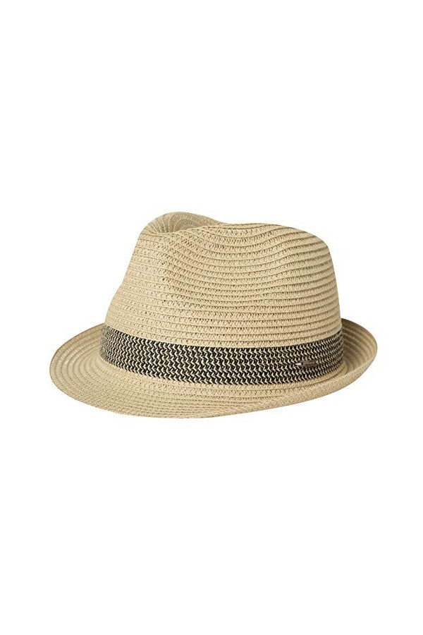Comhats Chapeaux de Paille Fedora Trilby dété pour Homme Chapeau de Plage Safari – Pliable, Beige 16010 , M