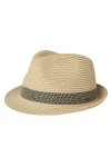 Comhats Chapeaux de Paille Fedora Trilby dété pour Homme Chapeau de Plage Safari – Pliable, Beige 16010 , M