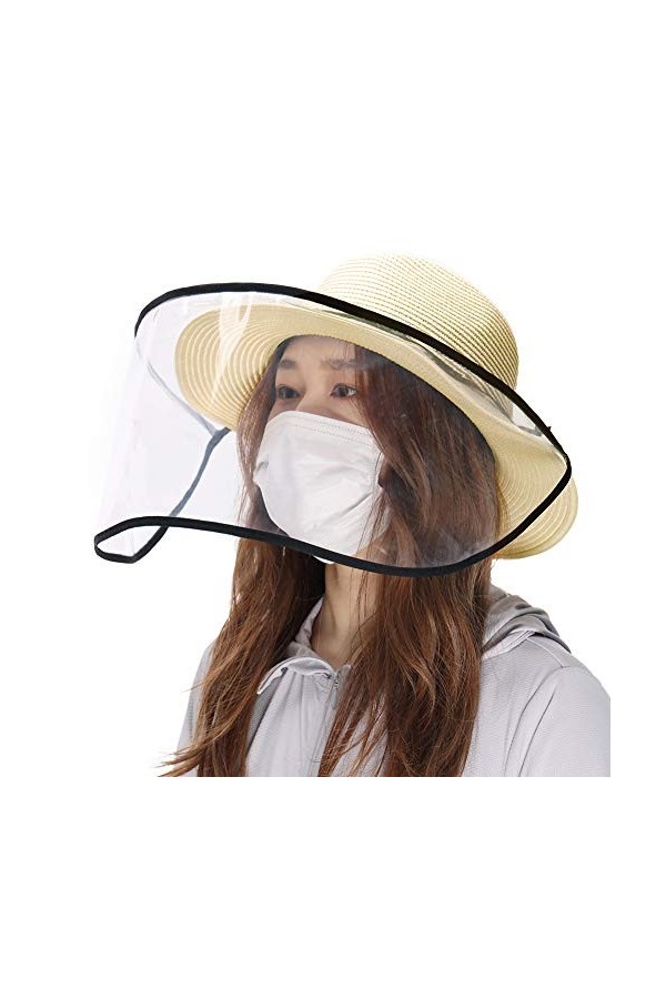 Comhats Chapeaux de Paille Fedora Trilby dété pour Homme Chapeau de Plage Safari – Pliable, Beige 16010 , M