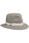Mayser Chapeau à Bordure Nane Crushable Classic Femme - Made in The EU en Paille dété Printemps-été - L 59-60 cm Gris-mouc