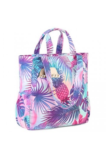 VASCHY Sac de Plage, Sac de Plage Femme Résistant à lEau Sac Toile Léger à Motif Cabas de Voyage Sac Fourre pour Plage, Voya