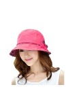 Yimidear Chapeau de Plage Chapeau Fedora Chapeaux Fleurs Anti-UV Sunhat Pliable Sunhat Rouge 