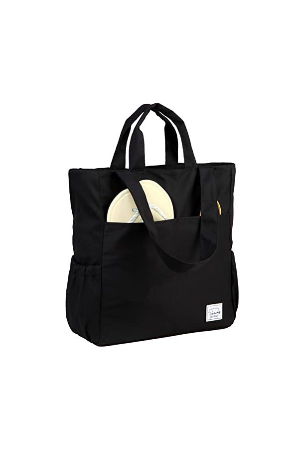 VASCHY Sac de Plage, Sac de Plage Femme Résistant à lEau Sac Toile Léger à Motif Cabas de Voyage Sac Fourre pour Plage, Voya