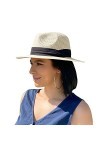 Sowift Chapeau de paille à large bord enroulable Panama Fedoras pour femme Protection UV UPF50+ - beige - Taille unique