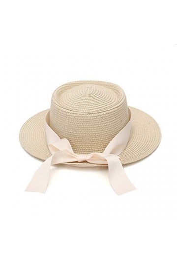 EOZY Chapeau Gondolier Femme Chapeau Panama Large Bord Chapeau de Soleil Anti UV Chapeau de Canotier pour Printemps Été avec 