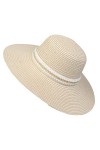 JK Home Femme Chapeau de Plage Panama en Paille Anti Soleil avec Ruban Large Bord Mariage Cérémonie Eté Rose