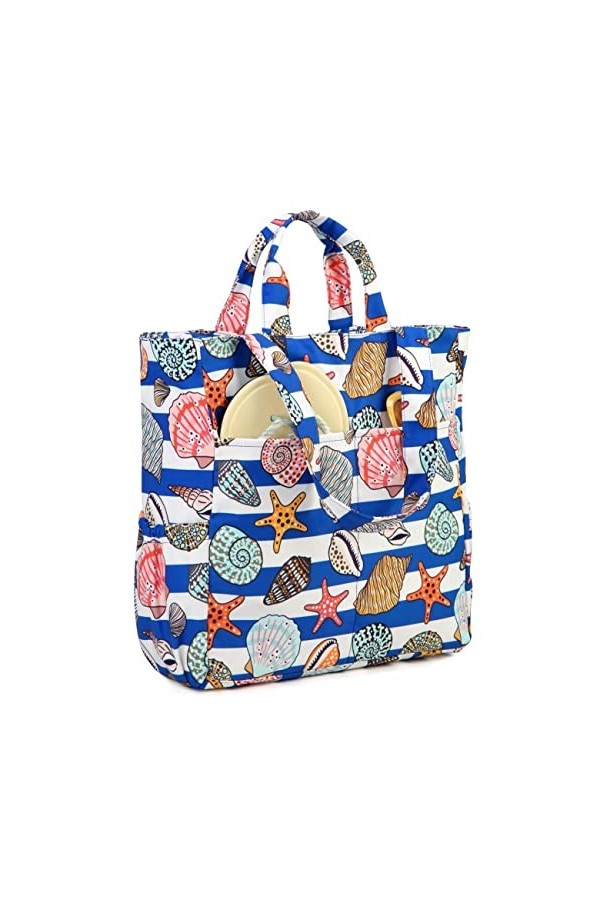 VASCHY Sac de Plage, Sac de Plage Femme Résistant à lEau Sac Toile Léger à Motif Cabas de Voyage Sac Fourre pour Plage, Voya