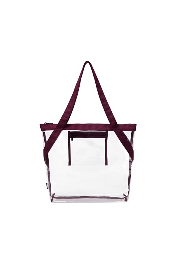 Sac Transparent, VASCHY Sac Plastique Transparent Grand Sac Fourre-Tout Femme Sac à Bandoulière Mode Sac à Main Sac Cabas pou