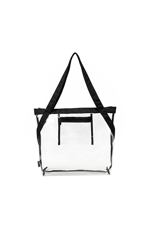 Sac Transparent, VASCHY Sac Plastique Transparent Grand Sac Fourre-Tout Femme Sac à Bandoulière Mode Sac à Main Sac Cabas pou