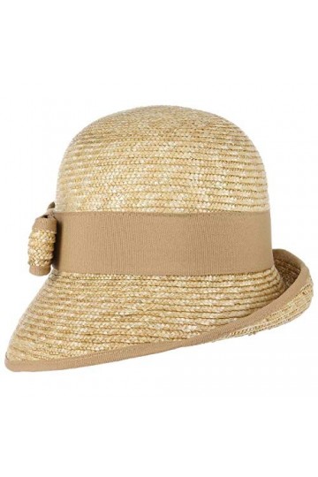 Lierys Chapeau Cloche en Paille Jelea Femme - Made in Italy dété avec Ruban Gros Grain Printemps-été - Taille Unique Nature