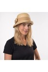 Lierys Chapeau Cloche en Paille Jelea Femme - Made in Italy dété avec Ruban Gros Grain Printemps-été - Taille Unique Nature