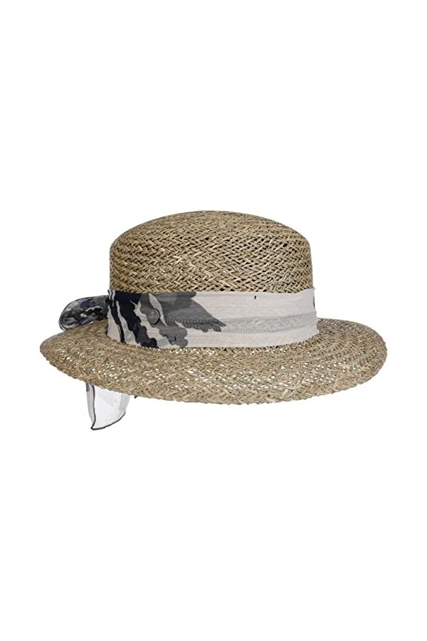 Lierys Chapeau Seagrass avec Bande en Tissu Femme - Made in Italy de Soleil dété Plage Printemps-été - Taille Unique Nature