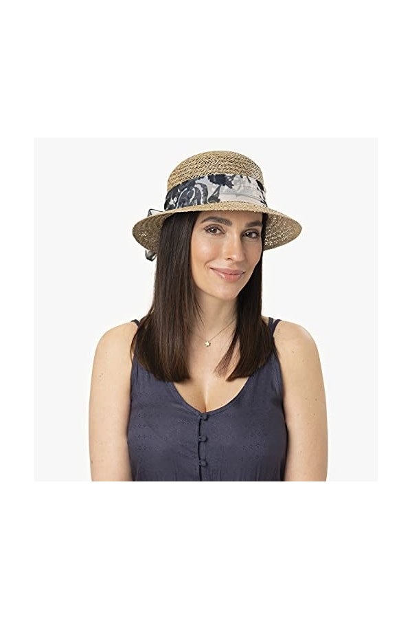 Lierys Chapeau Seagrass avec Bande en Tissu Femme - Made in Italy de Soleil dété Plage Printemps-été - Taille Unique Nature