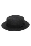 Elonglin Femme et Enfant Chapeau de Paille de Soleil Panama Capeline Chapeau Porkpie avec Nœud Papillon Crème Enfant