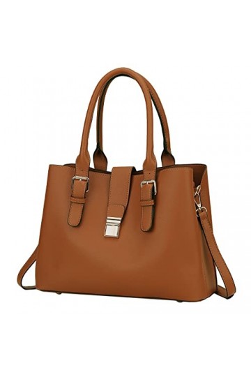 VASCHY Sac a Main Femme, Sac Bandoulière Femme Sac Cabas en Cuir Pu Mode Souple à Trois Compartiments avec Bandoulière Amovib