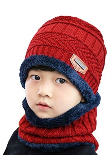 Jueshanzj Bonnet Tricoté Protection en Laine pour Hommes Noir Enfants Taille Unique