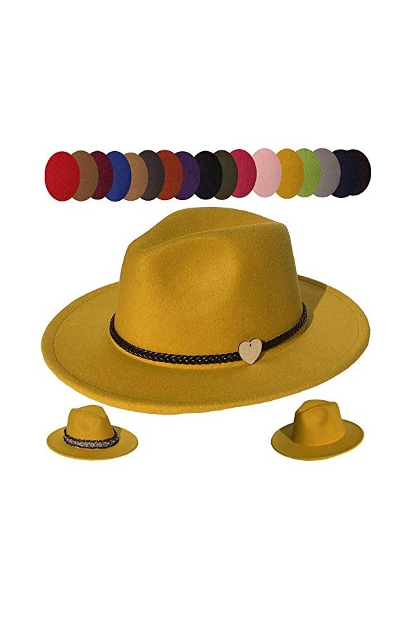 YiyiLai Chapeau Vogue Unisexe Large Bord Panama Cosplay Déguisement Serpentin-Jaune