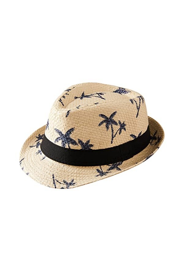 Adigau Enfant Chapeau de Paille Plage Eté Chapeau de Jazz Fille Garçon Panama Chapeau de Soleil Voyage Kaki 54 cm