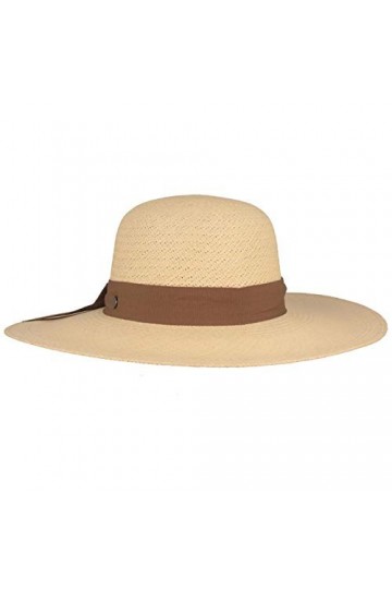 Breiter Original Panama Chapeau de paille pour femme en Équateur, cloche avec nœud tressé à la main en Équateur, Blanc 2., 56