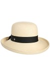 Lierys Chapeau à Rabat Pasadena Panama Femme - Made in Ecuador en Paille de dété avec Ruban Gros Grain, Grain Printemps-été 