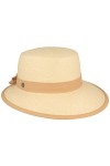 Breiter Chapeau de Paille Panama Original pour Femme 100% Paille dEquateur Chapeau dété Protection UV 50+ Bord Asymétrique 