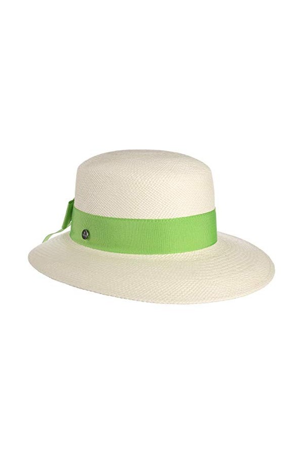 Lierys Chapeau Panama pour Femme Brisa - Made in Italy en Paille de Plage avec visière, Ruban Gros Grain, Grain Printemps-été