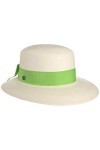 Lierys Chapeau Panama pour Femme Brisa - Made in Italy en Paille de Plage avec visière, Ruban Gros Grain, Grain Printemps-été