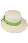 Lierys Chapeau Panama pour Femme Brisa - Made in Italy en Paille de Plage avec visière, Ruban Gros Grain, Grain Printemps-été