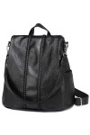 VASCHY Sac à Dos Femme, Mode Sac Antivol Porté Dos Imperméable Main Faux Cuir élégant Cartable Fille Léger pour College Trava