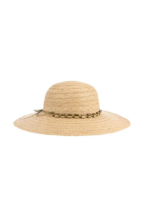 Lipodo Capeline en Paille de Raphia Maypearl Femme - Made in Italy Chapeau pour dété Printemps-été - Taille Unique Nature