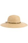 Lipodo Capeline en Paille de Raphia Maypearl Femme - Made in Italy Chapeau pour dété Printemps-été - Taille Unique Nature