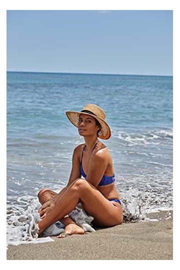 Hurley Womens Straw Hat - Santa Rosa Lightweight Wide Brim Panama Straw Sun Hat, Size One Size, Khaki