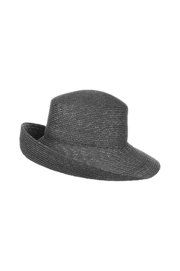 Seeberger Chapeau Isabelle en Paille Chapeau pour Femme Chapeau à Rabat Taille Unique - Gris 