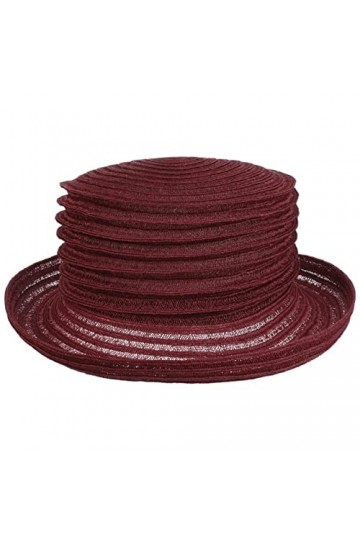 Mayser Chapeau en Chanvre Belma Femme - Made in The EU de Vacances Paille Voyage Printemps-été - Taille Unique Bordeaux