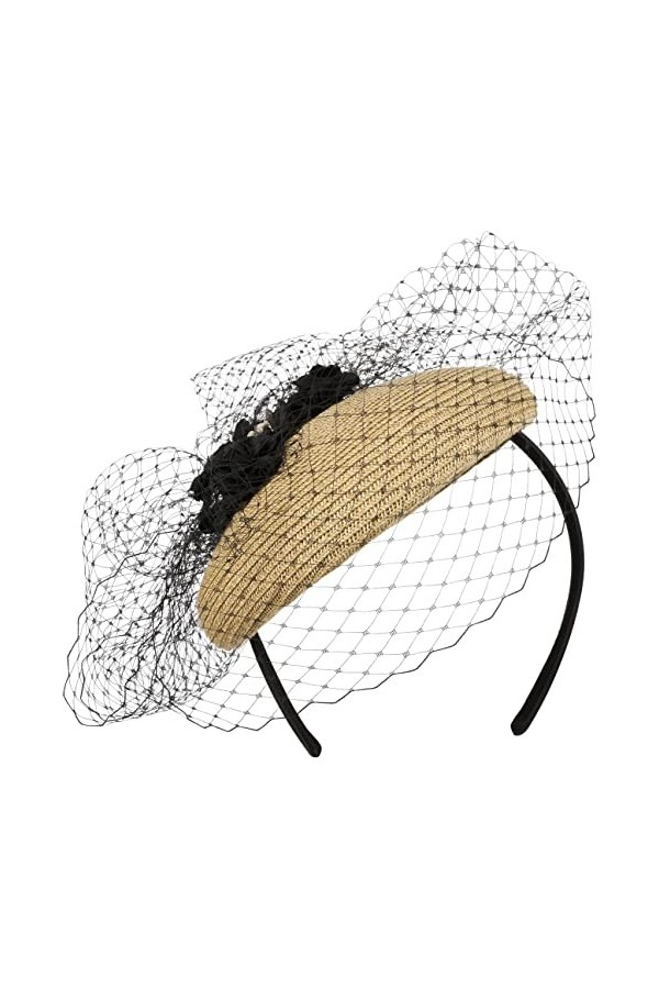 McBURN Serre-Tête Ravelia Femme - Bijou pour la tête Chapeau de fête Printemps-été - Taille Unique Nature-Noir
