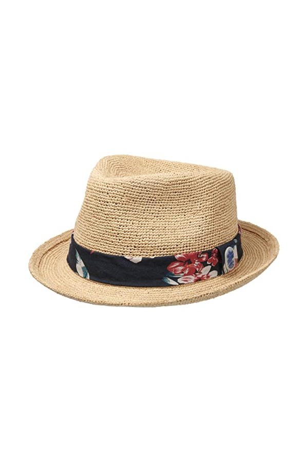 STETSON Chapeau en Paille Risola Crochet Femme - de Plage Soleil Printemps-été - M 56-57 cm Nature
