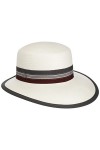 Lierys Chapeau Panama Vina Classic Femme - Made in Ecuador dété pour de Soleil avec visière, Ruban Gros Grain, Grain Printem