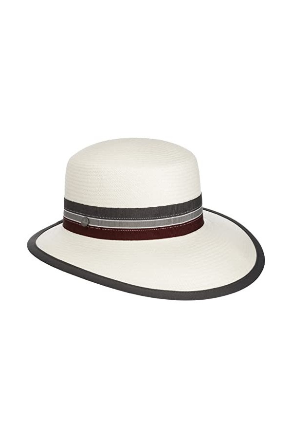 Lierys Chapeau Panama Vina Classic Femme - Made in Ecuador dété pour de Soleil avec visière, Ruban Gros Grain, Grain Printem