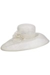 Seeberger Chapeau de Fête Sinamay Wide Brim Chapeau en Paille Taille Unique - Blanc 