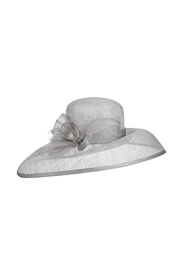 Seeberger Chapeau de Fête Sinamay Wide Brim Chapeau en Paille Taille Unique - Blanc 