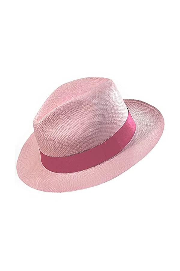 Gamboa Chapeau Panama Femme Chapeau Paille Femme Fedora Chapeau de Soleil Chapeau Panama Rose
