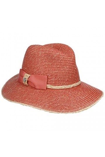 Lierys Chapeau en Paille Valcesta Femme - Made in Italy pour de Soleil Le Jardin Printemps-été - Taille Unique Corail