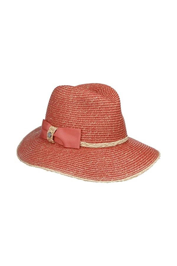Lierys Chapeau en Paille Valcesta Femme - Made in Italy pour de Soleil Le Jardin Printemps-été - Taille Unique Corail