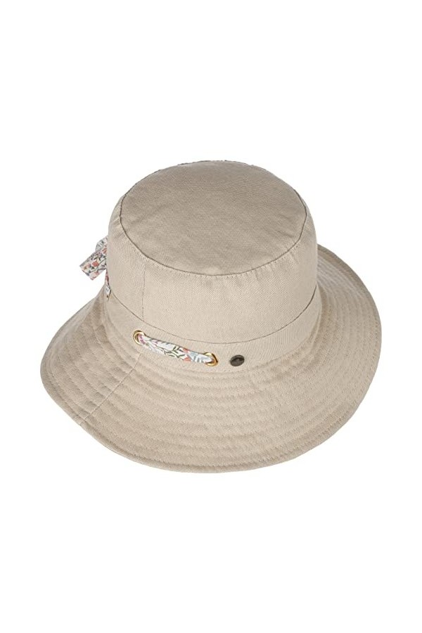 Lierys Chapeau en Lin Prescona Femme - Made in Italy de Soleil dété pour Printemps-été - Taille Unique Beige Clair