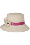 Lierys Chapeau en Lin Classic Flower Bucket Femme - Made in Italy dété de pêche pour Le Jardin avec Ruban Gros Grain Printem