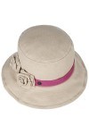 Lierys Chapeau en Lin Classic Flower Bucket Femme - Made in Italy dété de pêche pour Le Jardin avec Ruban Gros Grain Printem